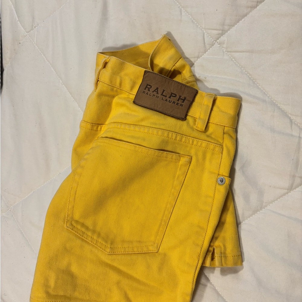 Ralph Lauren Yellow Denim Jeans with Contrast Stitching